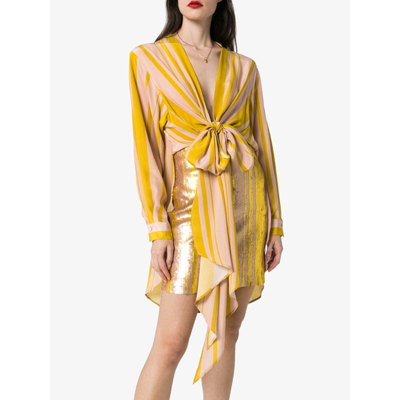 Silvia Tcherassi Gertrude Sequin Combo Mini Dress Blush Moss Sequin - Picture 1 of 10